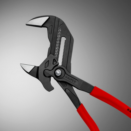 Клещи переставные, зев 68 мм, длина 300 мм, фосфатированные, обливные ручки, KNIPEX KN-8601300SB