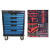 Тележка с 5 ящиками + ПОДАРОК инструмент, 157 предметов, KraftWell KRW-TTB+SET157