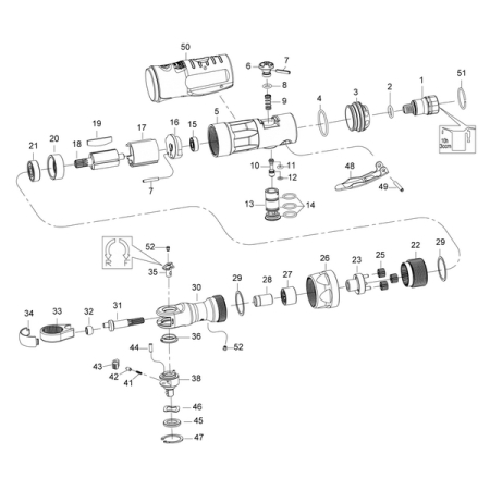 Ремкомплект для пневматической трещотки 37221, лопасть ротора KING TONY 37221-A19
