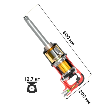 Гайковерт пневматический ударный 1" 4000 Нм, eqtree PT1440