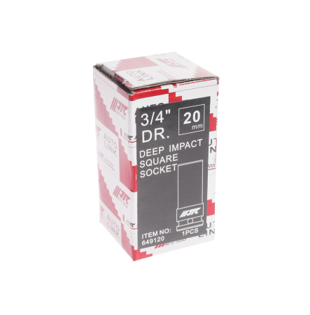 Головка торцевая 3/4" 20мм 4-х гранная (квадрат) ударная высокая L=90мм JTC