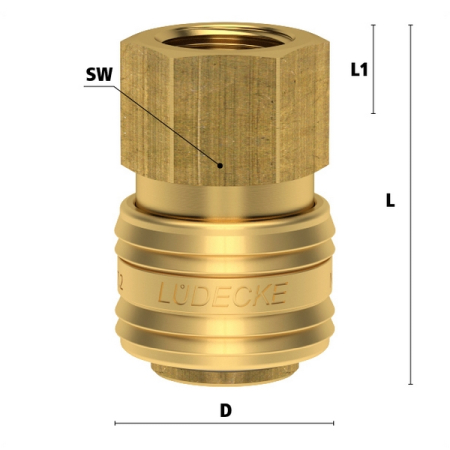 Муфта БРС "мама" - внутренняя резьба 3/8" LUDECKE 850005 ES 38 I