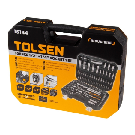 Набор инструментов универсальный, 108 предметов, TOLSEN TT15144