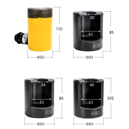 Съемник шаровых соединений гидравлический для грузовиков и спецтехники, 10 т, Car-Tool CT-A3039