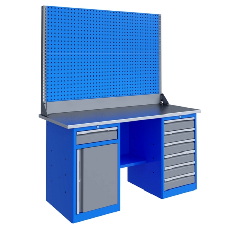 Верстак слесарный двухтумбовый, двойной экран, Верстакофф TNC 161.68.1-2