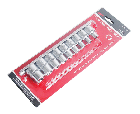 Набор головок торцевых 1/2" TORX Е10-Е24 9 предметов JTC Набор головок торцевых 1/2" TORX Е10-Е24 9 предметов JTC