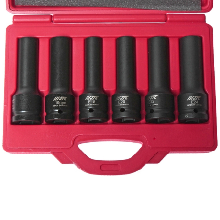 Набор головок 3/4" TORX E18-E24 и 12-гранных 17-19 мм, ударных глубоких, 6 предметов, JTC-J606E Набор головок 3/4" TORX E18-E24 и 12-гранных 17-19 мм, ударных глубоких, 6 предметов, JTC-J606E