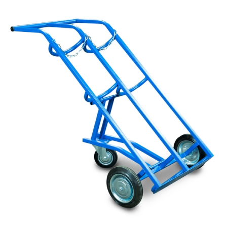 Тележка для газовых баллонов, 2 баллона, пневмо колеса 250 мм + поворотное 160 мм, TOR ГБ-2 1023661