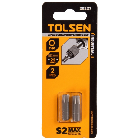 Набор вставок (бит) 1/4", Torx T40, 25 мм, 2 предмета TOLSEN TT20227