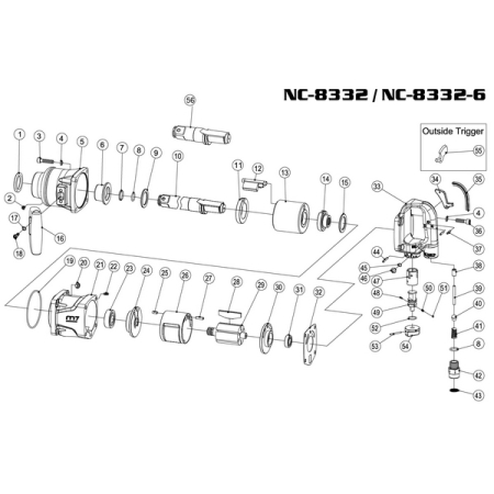 Ремкомплект для гайковерта NC-8332-6, обойма молотка MIGHTY SEVEN NC-8332-6P13