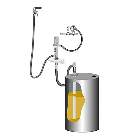 Комплект с насосом PumpMaster 4 (коэфф. 3:1) для раздачи масла из бочек 205 л, настенный Samoa 379400