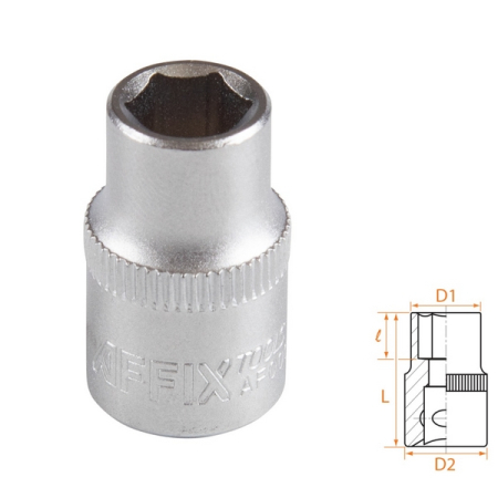 Головка торцевая стандартная шестигранная 3/8", 9 мм, AFFIX AF00030009