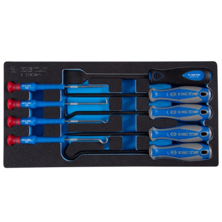 KING TONY 9-30909AYV Набор для демонтажа сальников и колец, ложемент, 9 предметов