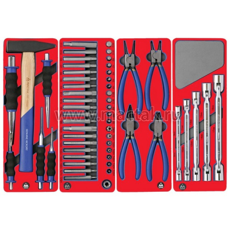 Набор инструментов "МАСТЕР" в красной тележке, 205 предметов МАСТАК 52-04205R