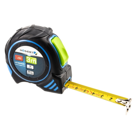 Рулетка измерительная 3 м, 16 мм, двухсторонняя лента, автостопор, с магнитом, HOEGERT HT4M400 Рулетка измерительная 3 м, 16 мм, двухсторонняя лента, автостопор, с магнитом, HOEGERT HT4M400