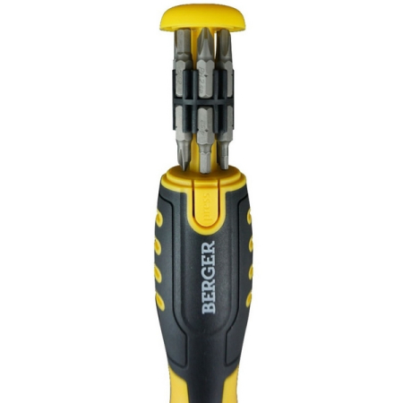 Набор трещоточная отвертка с битами, 13 предметов, BERGER BG1071