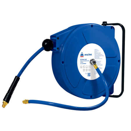 Шланг полиуретановый, длина 8 м, диаметр 8х12 мм, резьба 1/4 дюйма на закрытой автоматической катушке Мастак 681-08008HR