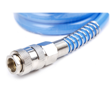 Шланг воздушный полиуретановый, спиральный D8x12 мм, 10 м KraftWell KRW-HC081210