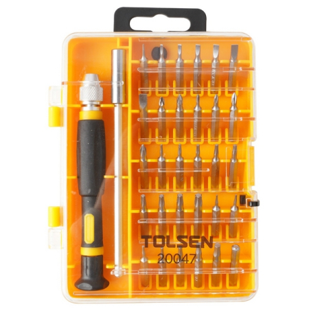 Набор вставок (бит) 4 мм, PH, PZ, Hex, Torx, SL, прецизионных, 32 предмета, TOLSEN TT20047S