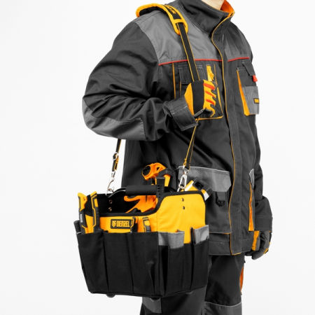 Сумка-переноска для инструмента, 260x240x300 мм, 22 кармана, DENZEL 90294