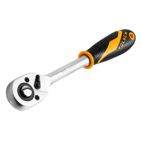 Трещотка GRIPro, 3/8", 200 мм, 72 зубца, флажковая с кнопкой TOLSEN TT15119