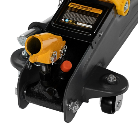 Домкрат гидравлический подкатной с фиксатором, для автолюбителя, 2 т, 130-330 мм, DENZEL 51153