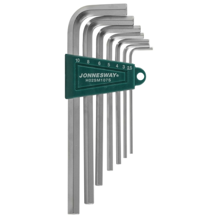 Комплект угловых шестигранников Long 2,5-10 мм, 7 предметов, Jonnesway H02SM107S