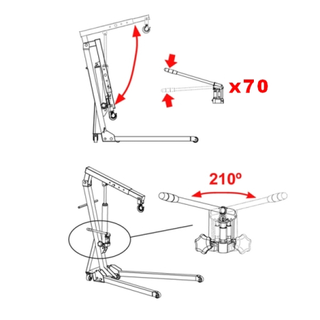BAHCO BH6FC2000 Кран гидравлический складной, двухтактный, грузоподъемность 2000 кг