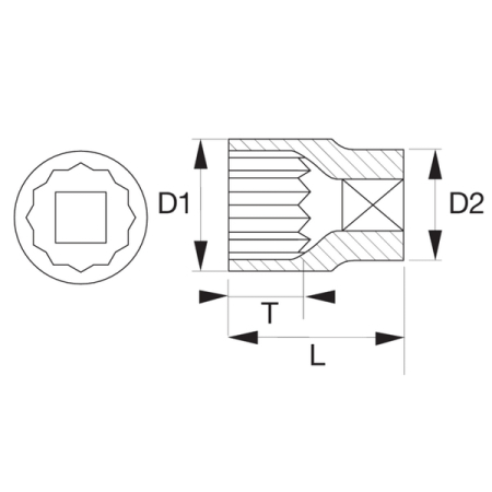 Головка торцевая, 3/8 дюйма, 21 мм, двенадцатигранная BAHCO A7400DM-21 Головка торцевая, 3/8 дюйма, 21 мм, двенадцатигранная BAHCO A7400DM-21