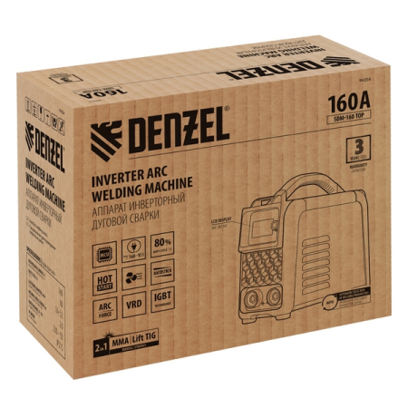 Аппарат инверторный дуговой сварки, 160 А, Denzel SDM-160 Top