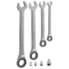 Набор ключей гаечных комбинированных трещоточных с аксессуарами на держателе, 10-19 мм, 8 предметов, Jonnesway W45508S