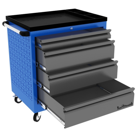 Тележка инструментальная, 4 ящика, синяя, Верстакофф PROFFI 795.4