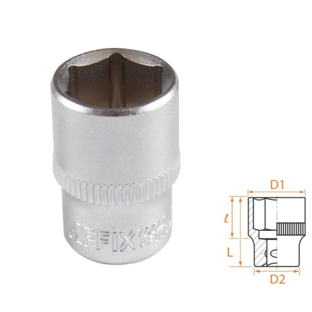 Головка торцевая стандартная шестигранная 1/4", 12 мм, AFFIX AF00020012