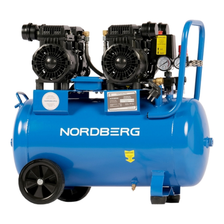 NORDBERG NCEO50/440 Компрессор поршневой безмасляный 220В, ресивер 50л, 440л/мин