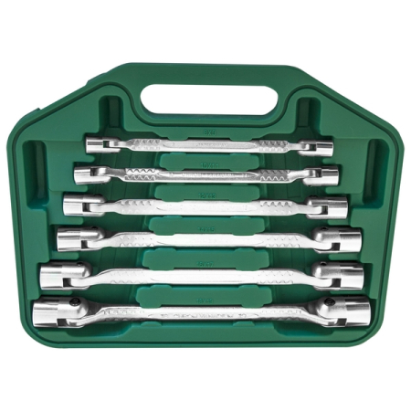 Набор ключей гаечных карданных в кейсе, 8-19 мм, 6 предметов, Jonnesway W43A106S