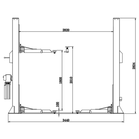 Подъемник автомобильный двухстоечный электрогидравлический, 4 т, KRAFTWELL VERSA 2A (380V)