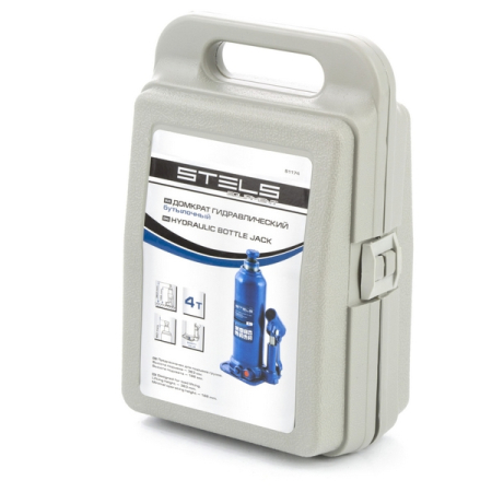 Домкрат гидравлический бутылочный, 4 т, 188-363 мм, в кейсе, Stels 51174