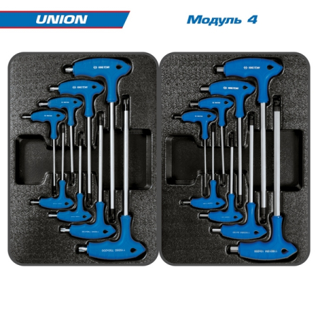 KING TONY 934-000MR Набор инструментов "UNION", 173 предмета, в красной тележке