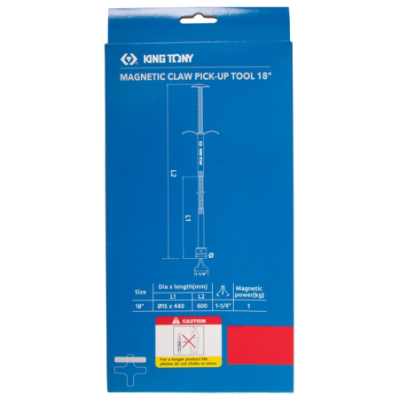 Захват на гибком стержне, магнитно-механический, 440 мм, KING TONY 2126A-18