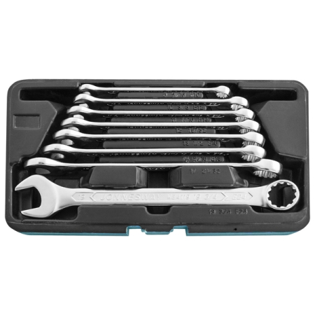 Набор ключей гаечных комбинированных Super Tech в кейсе, 8-19 мм, 8 предметов, Jonnesway W84108S