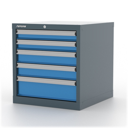 Тумба инструментальная металлическая Premium, серо-синяя, Ferrum 15.205-7016/5015