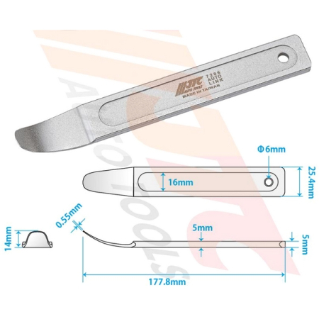 Съемник декоративных панелей металлический L=178 мм JTC-7206