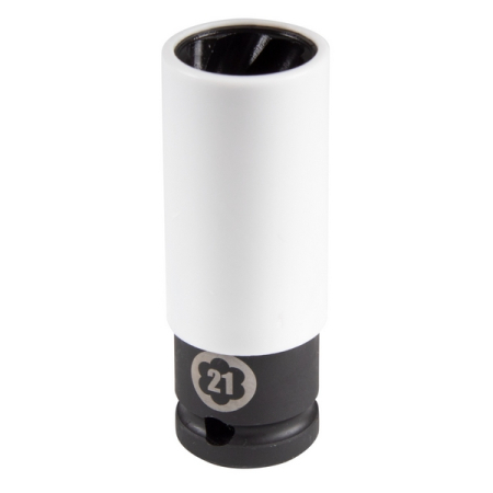 Головка для поврежденного крепежа глубокая 1/2", 21 мм, тонкостенная, пластиковая защита, AFFIX AF10931021