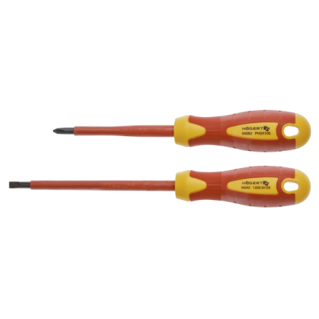 Набор диэлектрических отверток 1000 В, 2 предмета, HOEGERT HT1S990