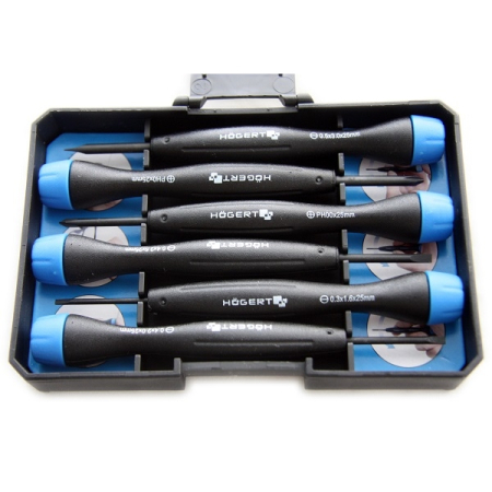 Набор прецизионных отверток, 6 шт, HOEGERT HT1S272