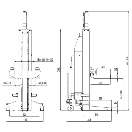 Мобильная колонна электрогидравлическая 8.5 т, беспроводная связь, eqtree CL 1085