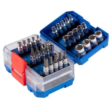 KING TONY 2549MR-EB Набор торцевых головок и насадок 1/4", 4-14 мм, 49 предметов