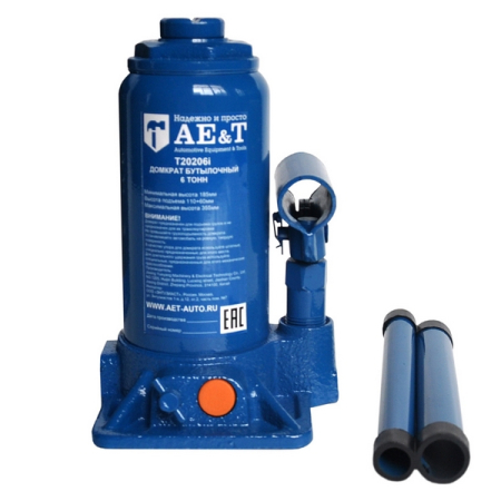Домкрат бутылочный гидравлический, 6 т, AE&T T20206i