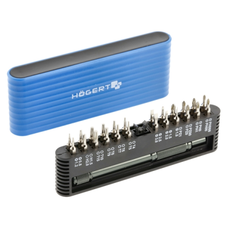 Набор прецизионных бит с битодержателем, 25 шт, HOEGERT HT1S273