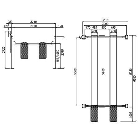 Подъемник автомобильный четырехстоечный электрогидравлический 5 тонн OMA 526L5